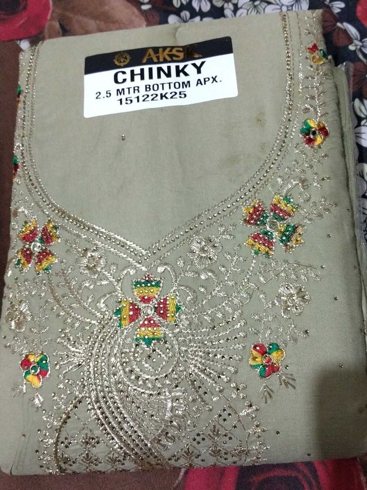 Embroidered Kurta Set Bottom Material
