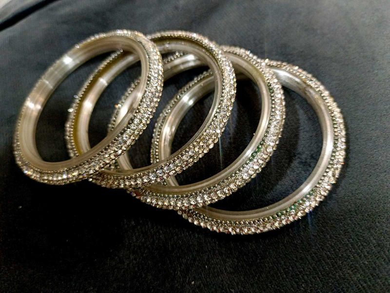 Sparkling Crystal Bangles Set