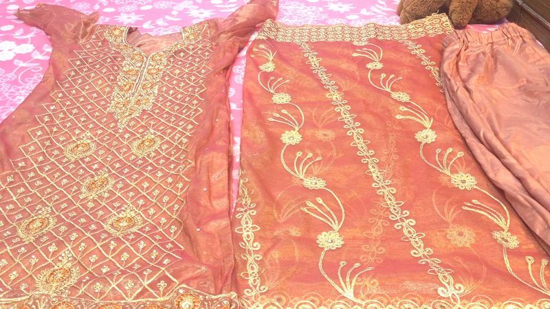 New Partywear Suit Pent With Heavy Work Dupatta