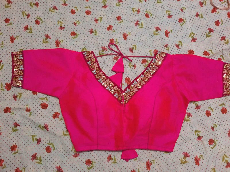 Vibrant Pink Embroidered Blouse