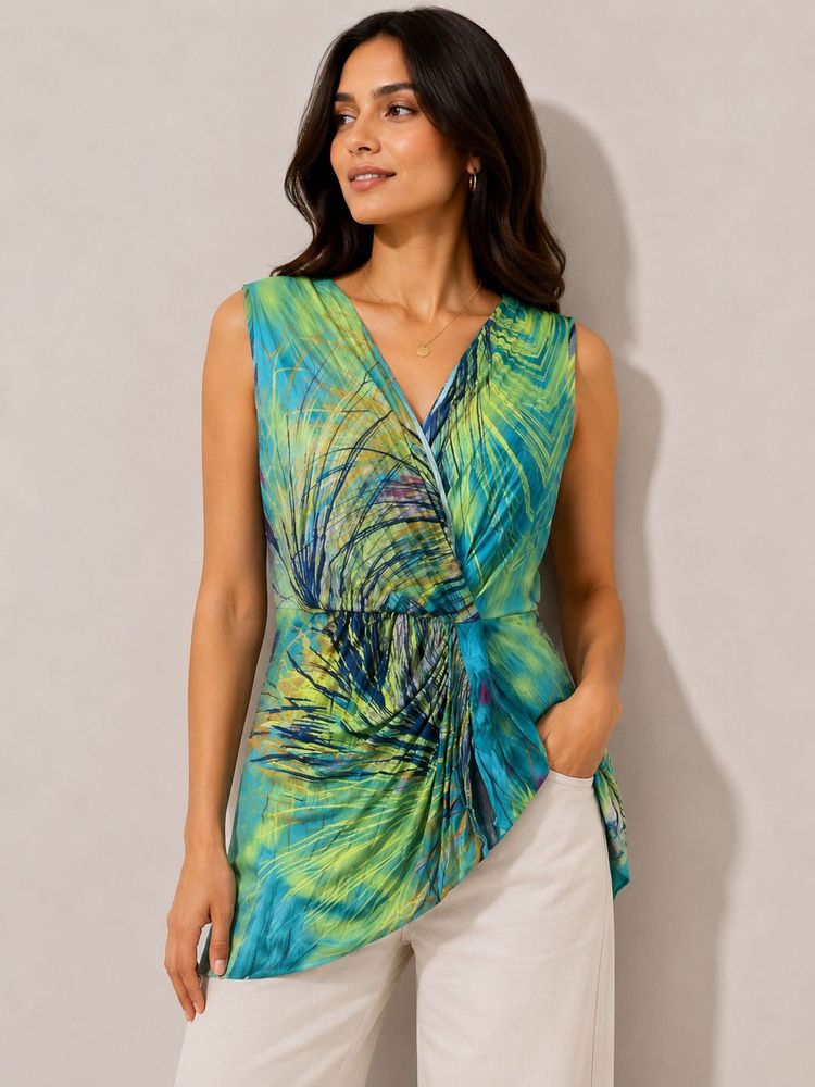 Vibrant Print Wrap Dress