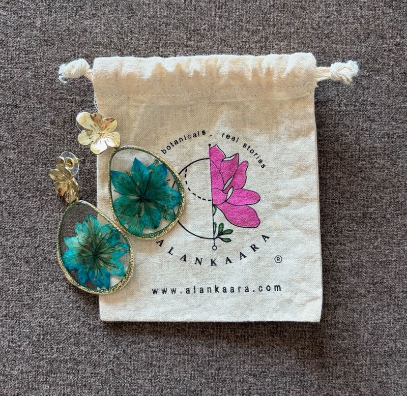 Unique Botanical Resin Earrings