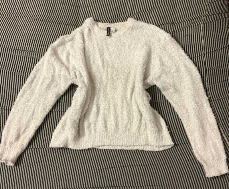 Cozy White Knit Sweater