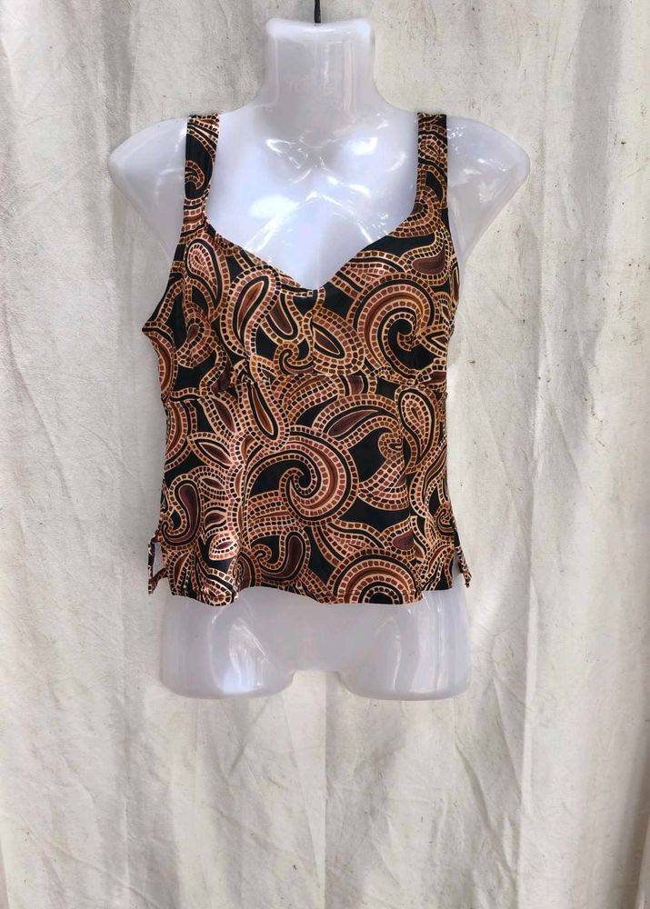 I. Stylish Paisley Print Bikini Top