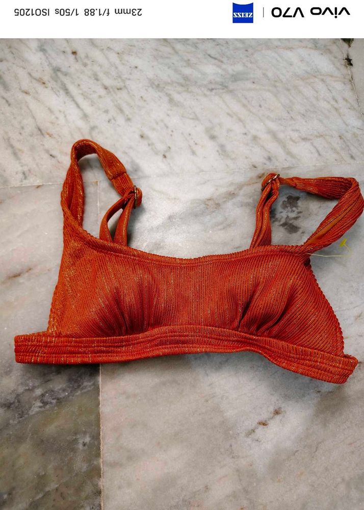 Sparkling Orange Bikini Top