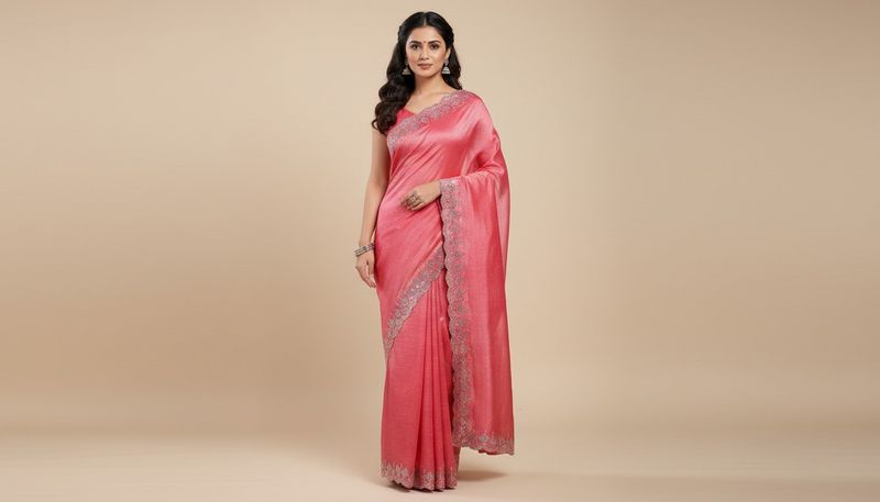 Elegant jimmy choo Embellished Saree
