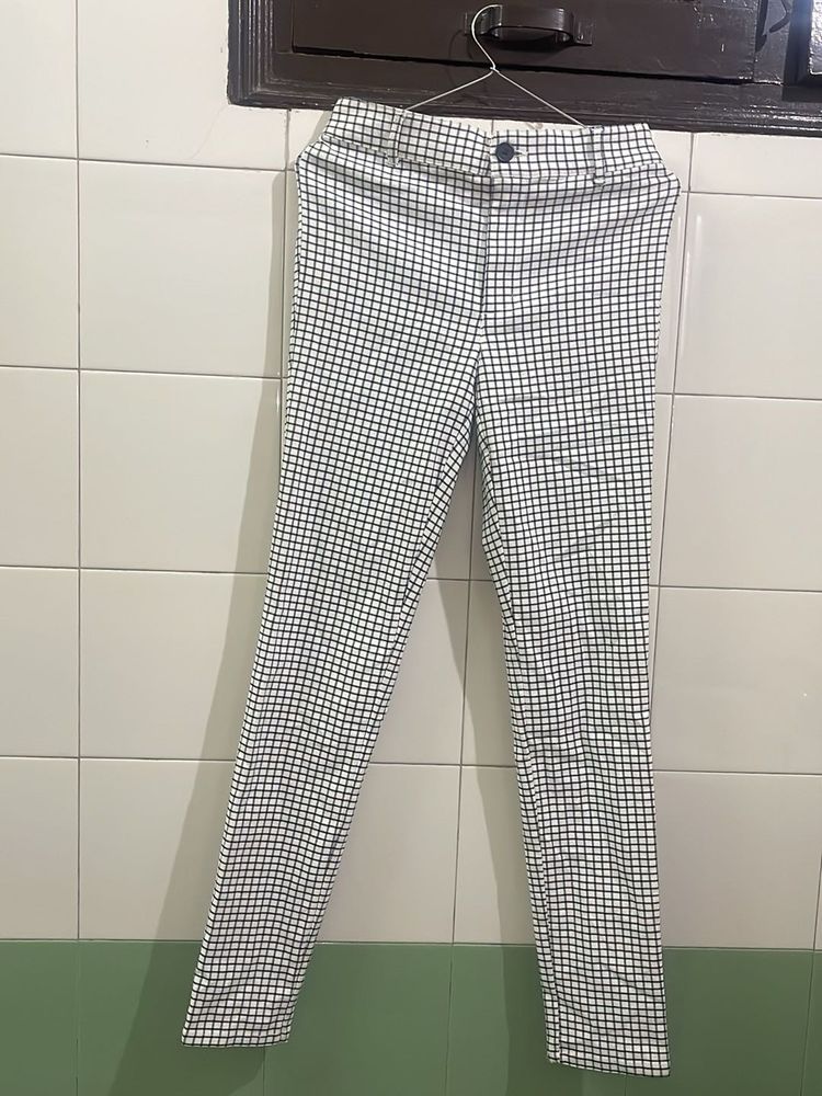 Chic Checked Slim Fit Trousers
