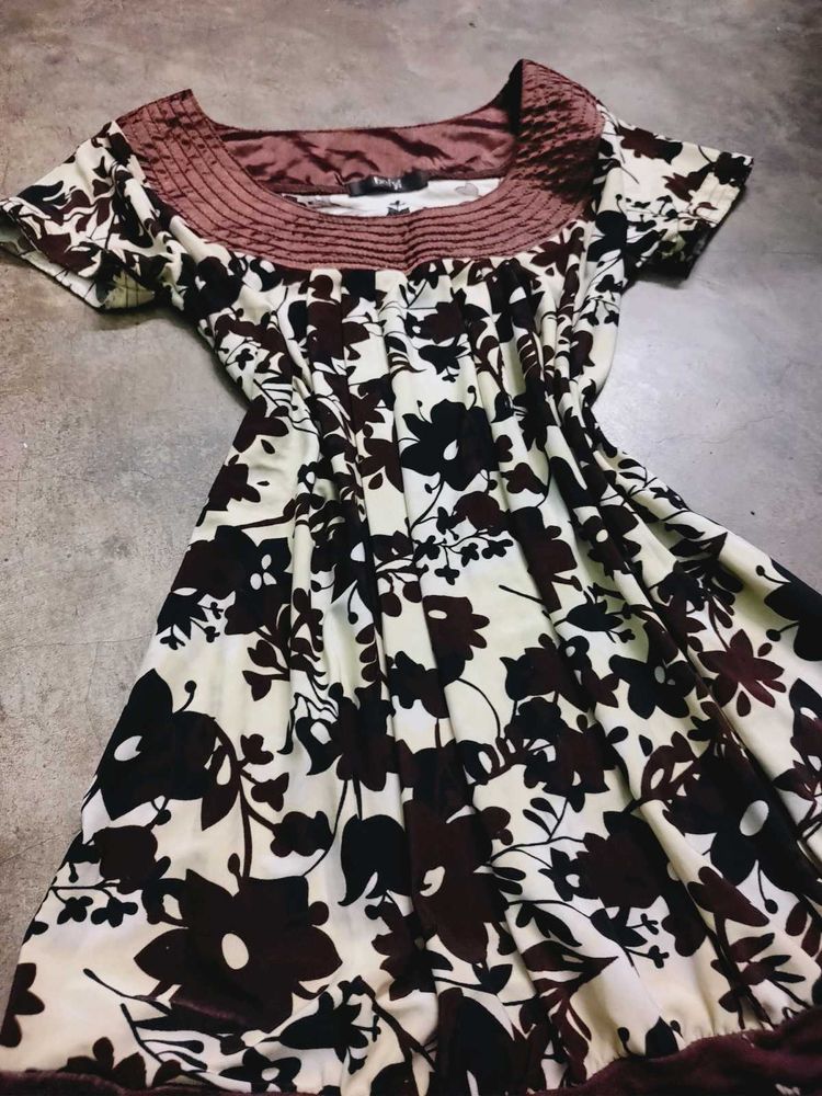 Vintage Floral Print Balloon top