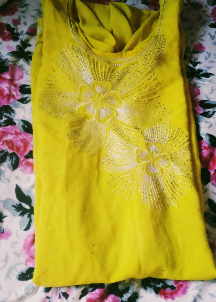 🎊Yellow Embellished Kurta set