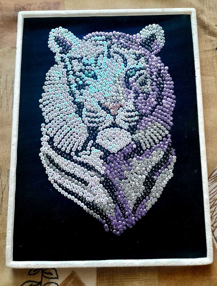 Tiger Sequin Art