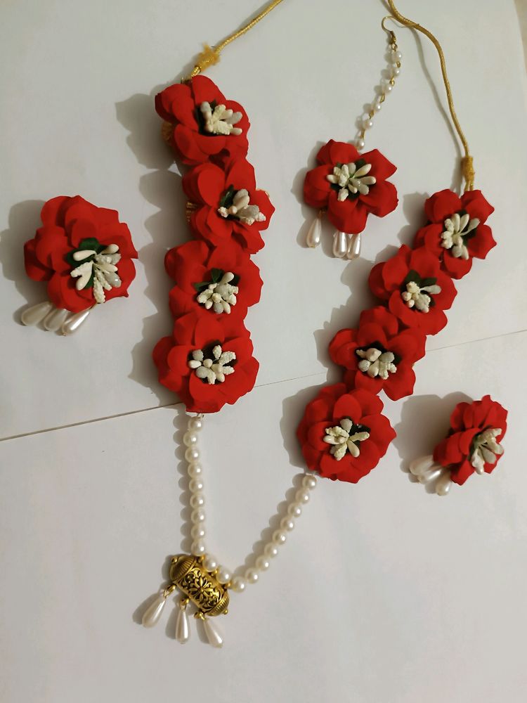 Rose Flower Jewellery With 6 Pic Maagtika