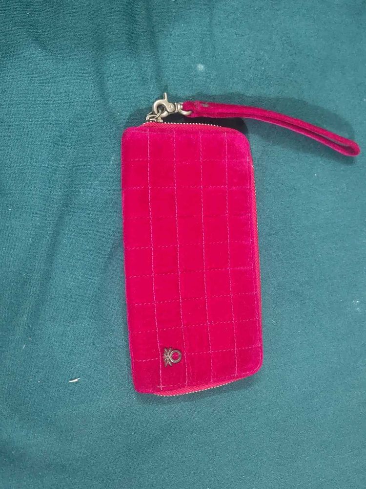 Velvet Quilted Clutch Wristlet