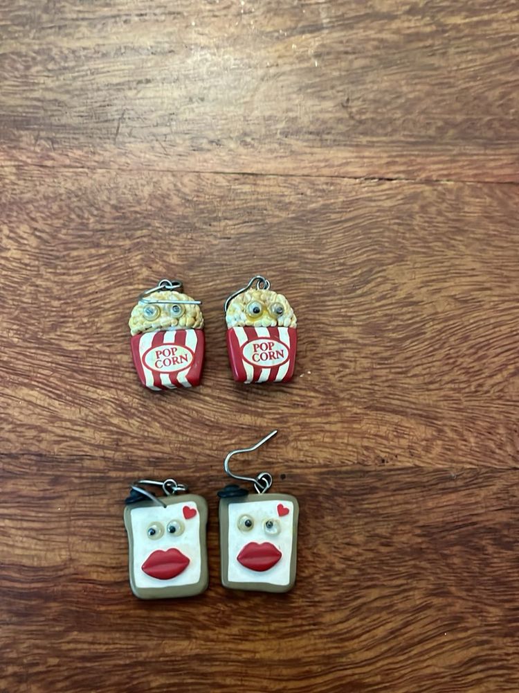 Whimsical Popcorn &amp; Toast Earrings