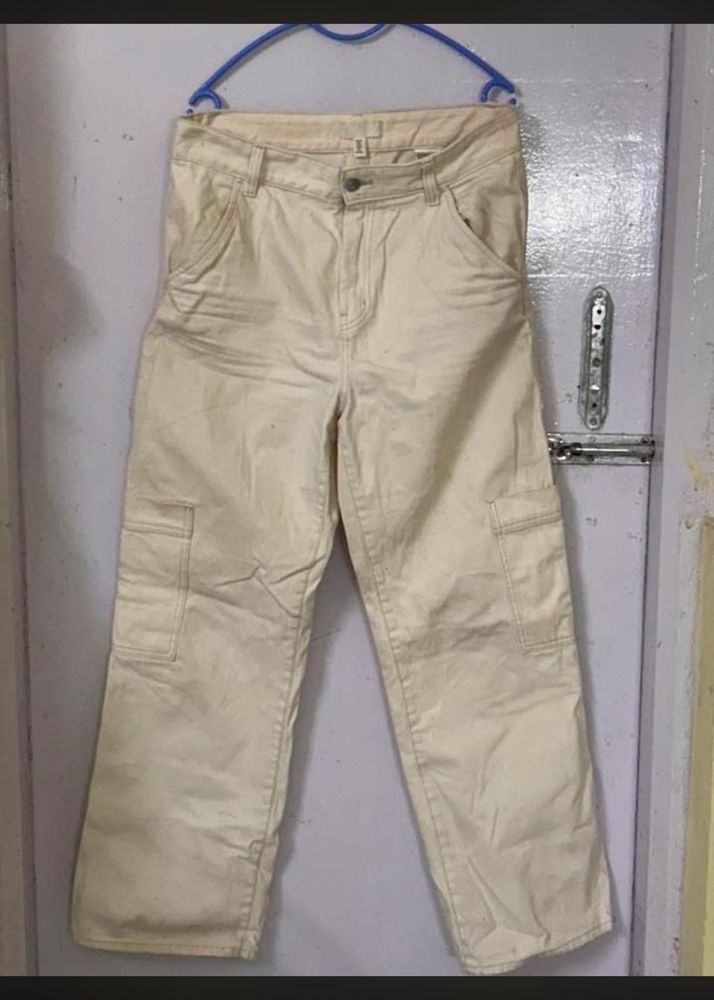 Cream Cargo Pants