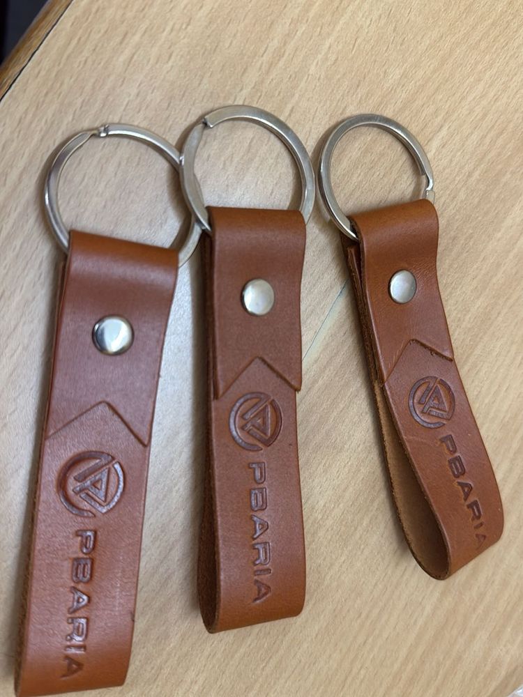 Set of 3 Leather Keychains