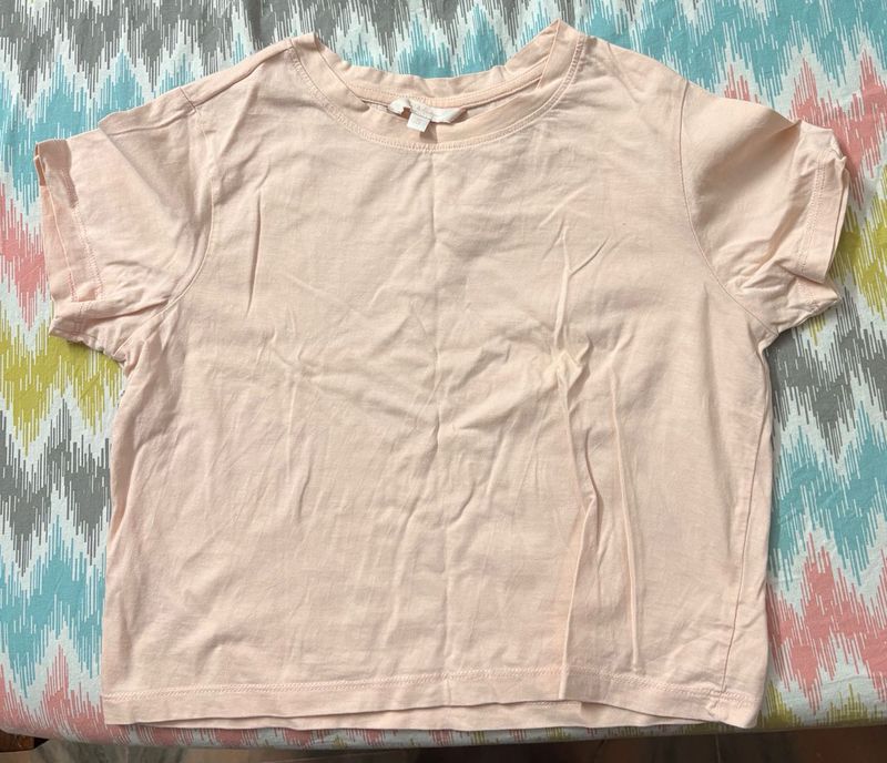Soft Pink Crew Neck T-Shirt