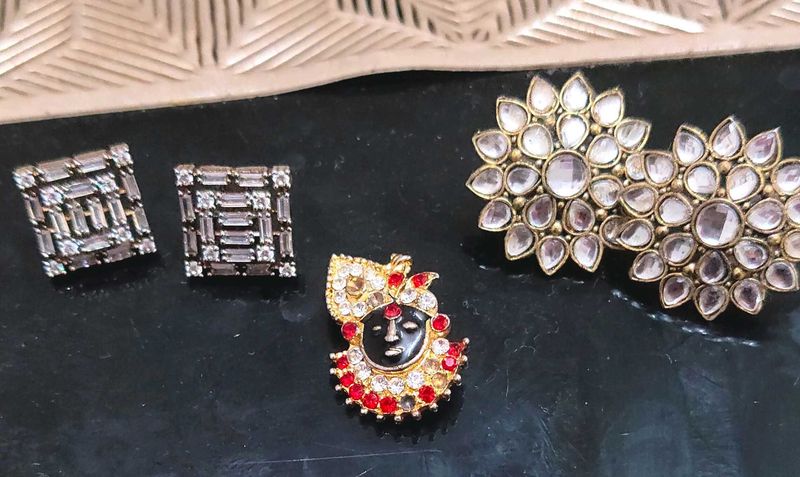 Assorted Earrings Set and  krishna pendent