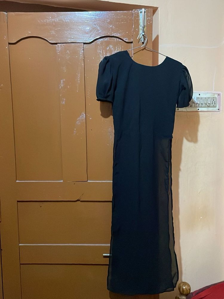 Elegant Black Sheer Maxi Dress