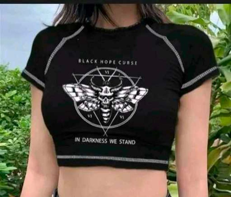 Goth Graphic Crop Top