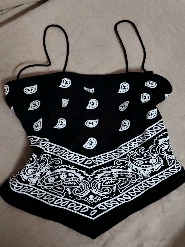 Bandana Print Crop Top