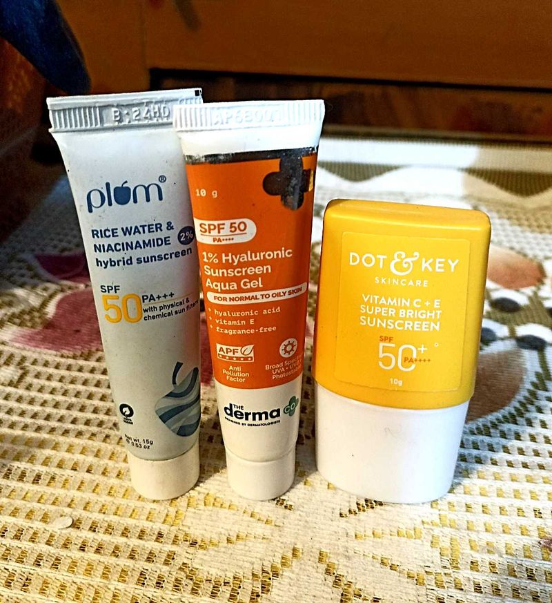 Set of 3 Derma co,Plum, Dot &amp; Key Sunscreens - SPF