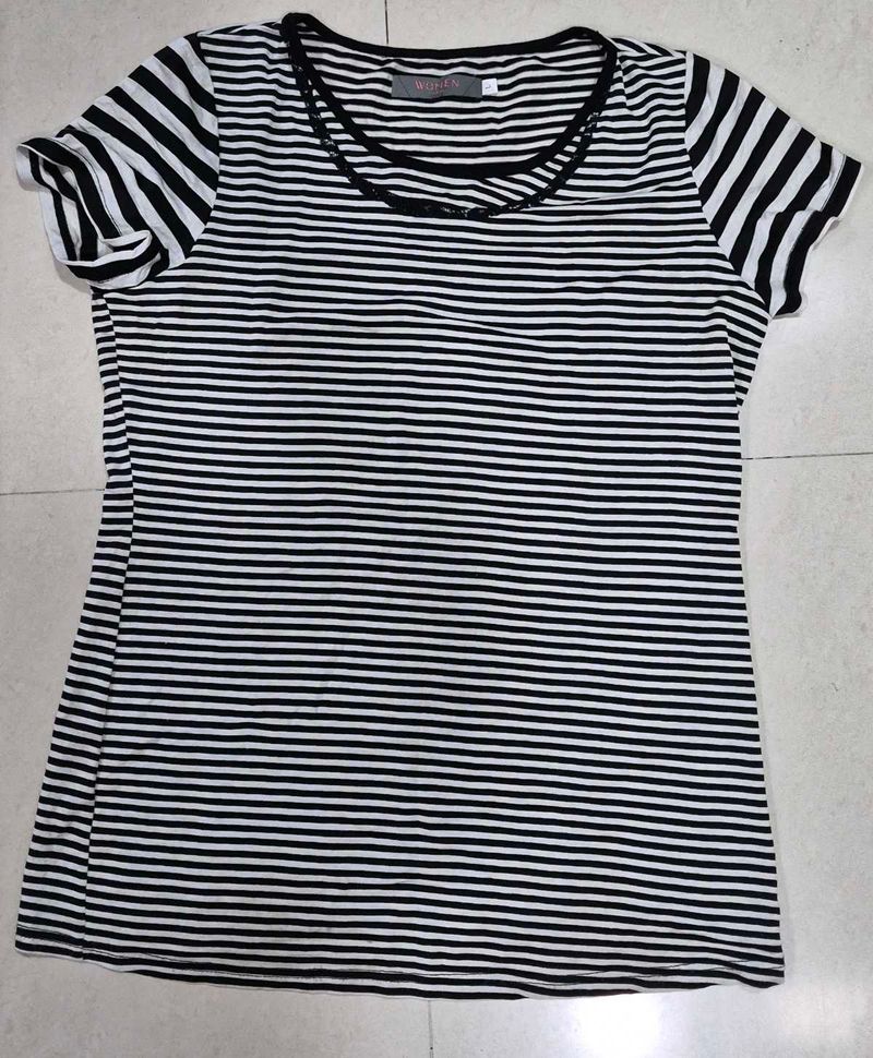 Classic Black and White Striped T-Shirt