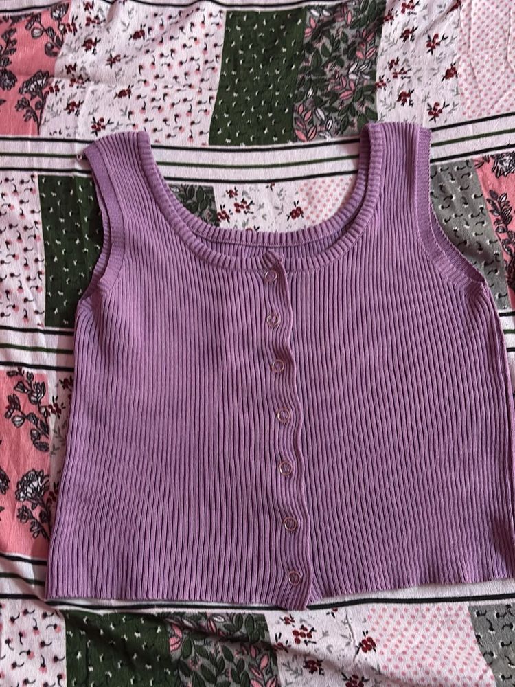 Lilac Ribbed Tank Top