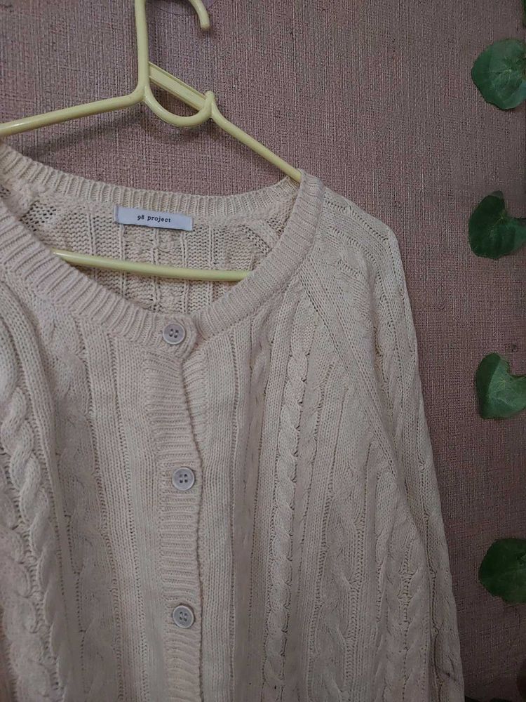 Cream Cable Knit Cardigan