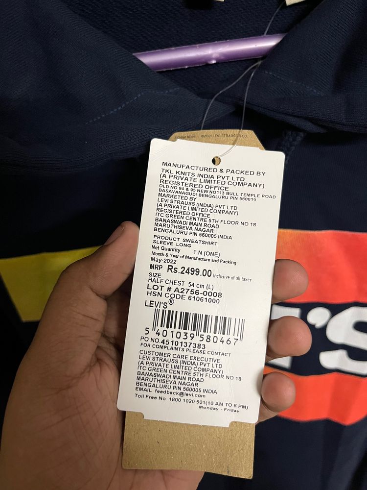 Levi's Navy Blue Graphic Hoodie