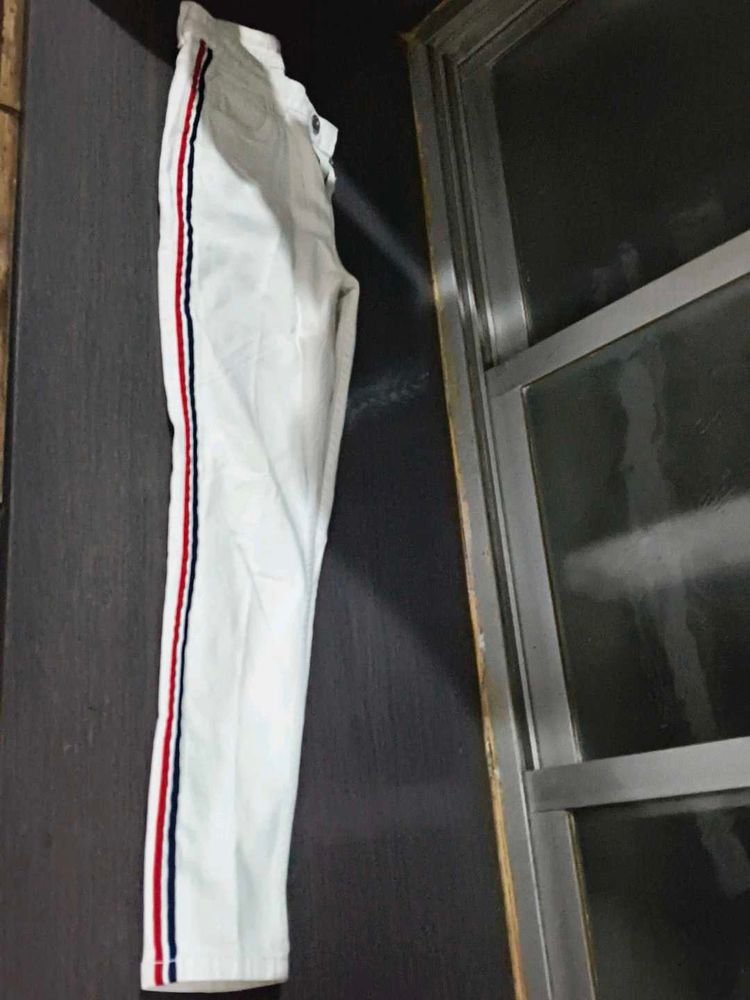 Stylish White Striped Pants