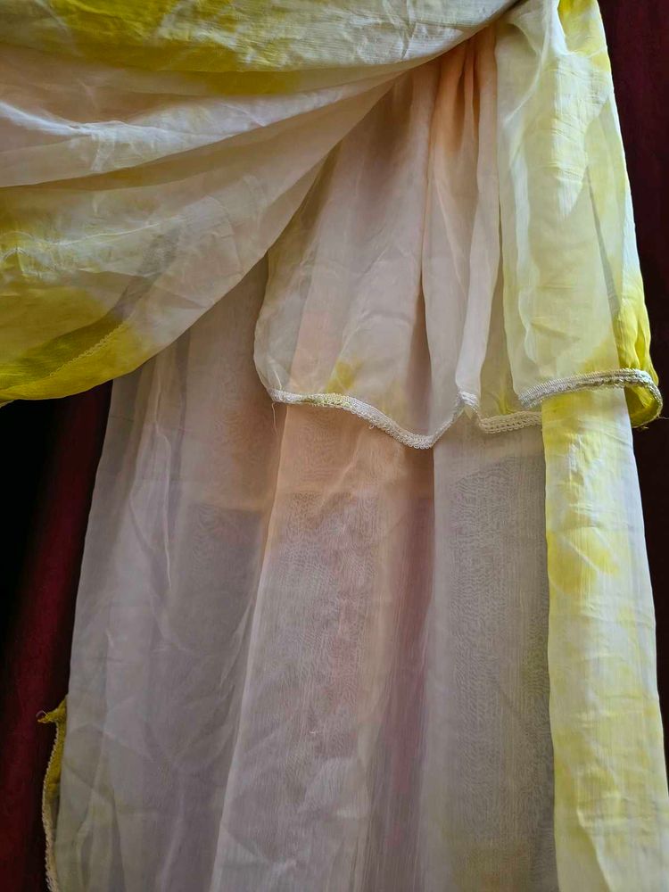 Elegant Dupatta with Kurti - Yellow Toned