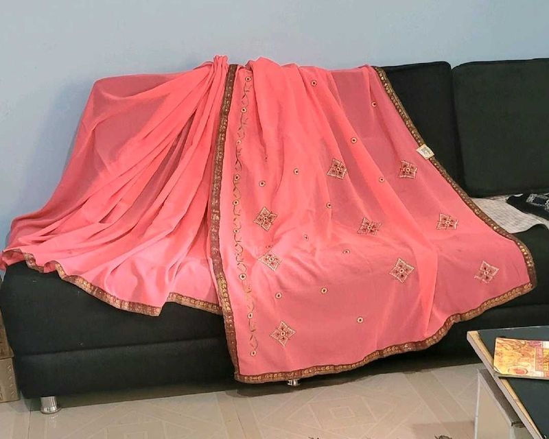 Set Pink Saree &amp; blouse🥻