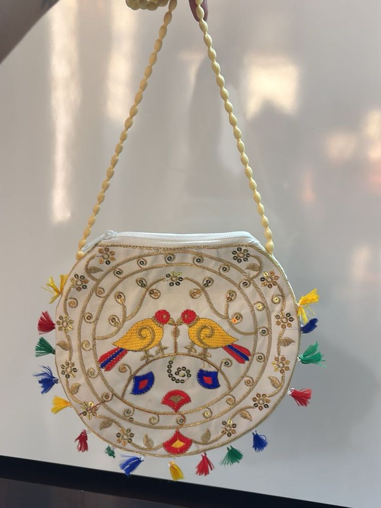 Embroidered Sling Bag