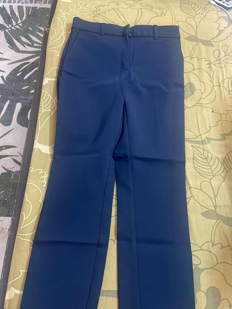 Navy Blue Straight Leg Trousers