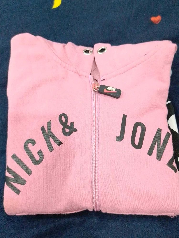 Pink Nick &amp; Jones Zip-Up Hoodie