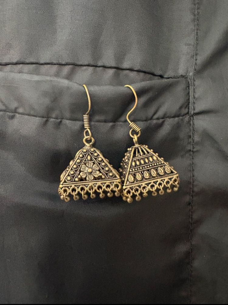 Boho Triangle Jhumka Earrings