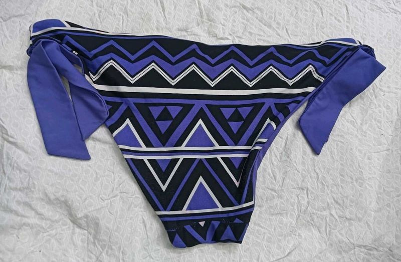 Purple &amp; Black Geo Print Bikini Bottom 🤎