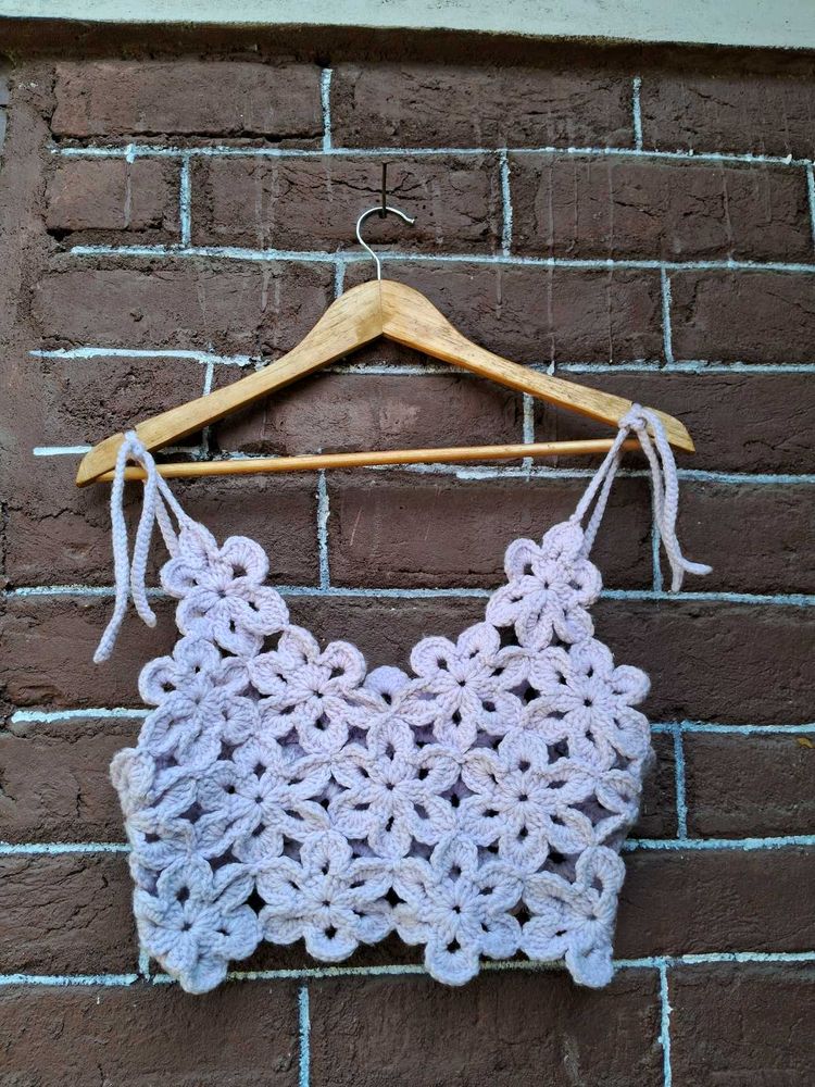 Crochet Flower Crop Top