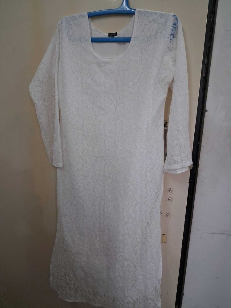 Elegant White Lace Dress