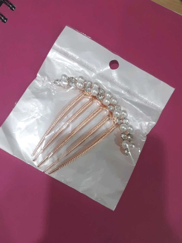 Elegant Pearl &amp; Crystal Hair Comb