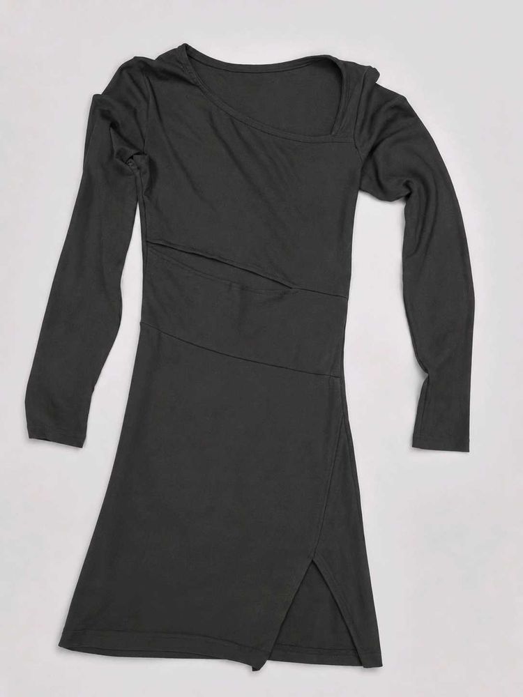Stylish Black Long Sleeve Dress with cutouts