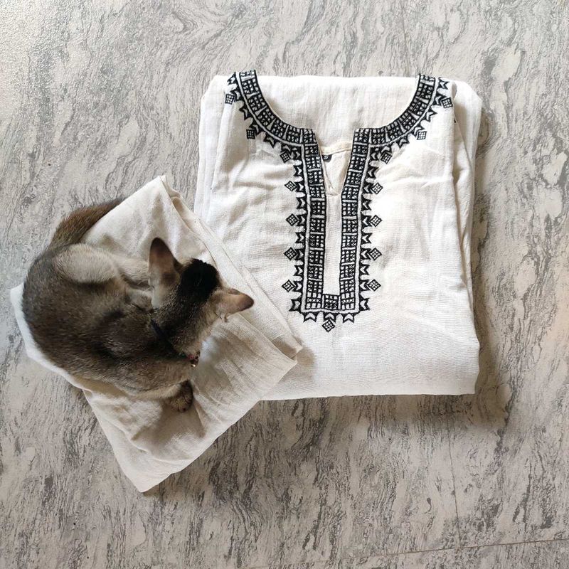 Embroidered Cotton Tunic Top