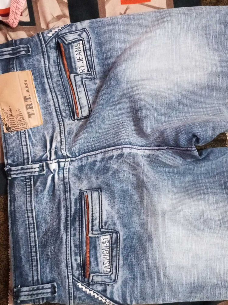 Men's Washed Denim Jeans