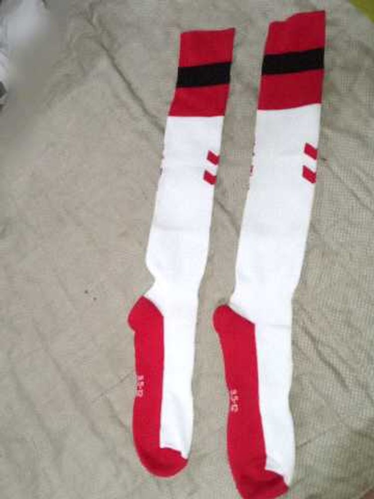 Men's Red &amp; White Sports Socks