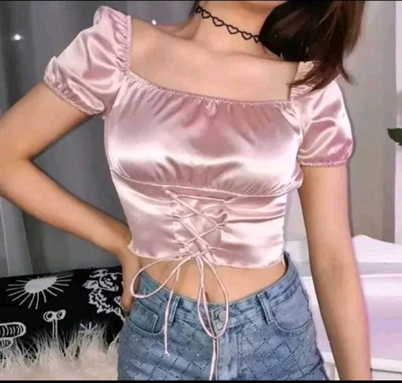 🌸Satin Corset Crop Top🪄