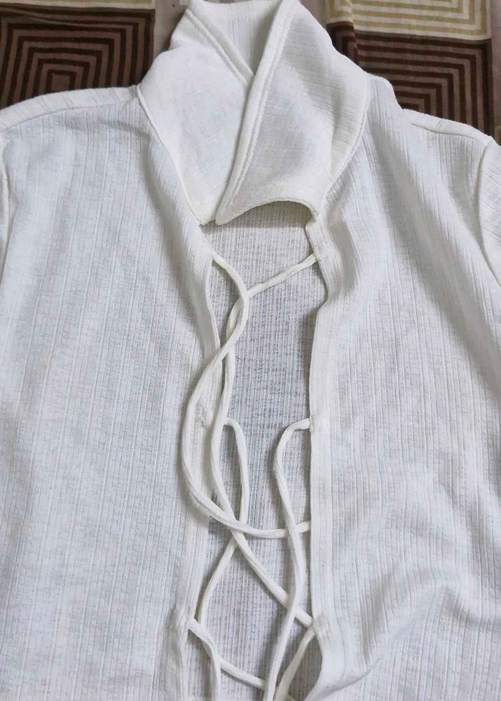white shrug /top