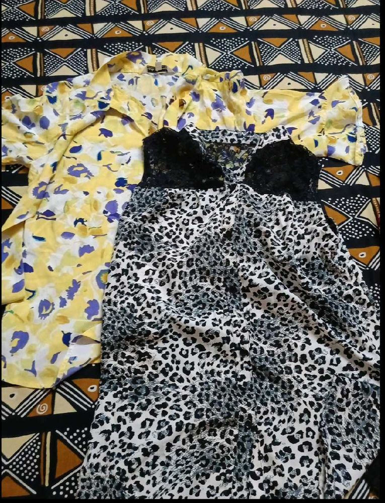 Leopard Print &amp; Floral Top Set