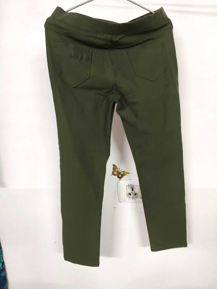 Olive Green Casual Pants