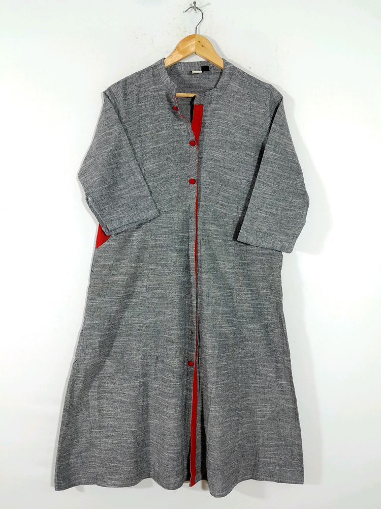 Grey and Red Kurta (Women's)