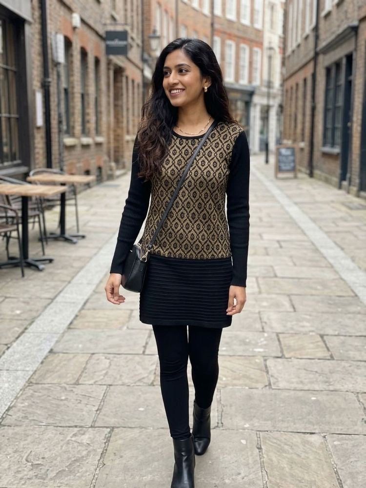 Stylish Jacquard Knit Top